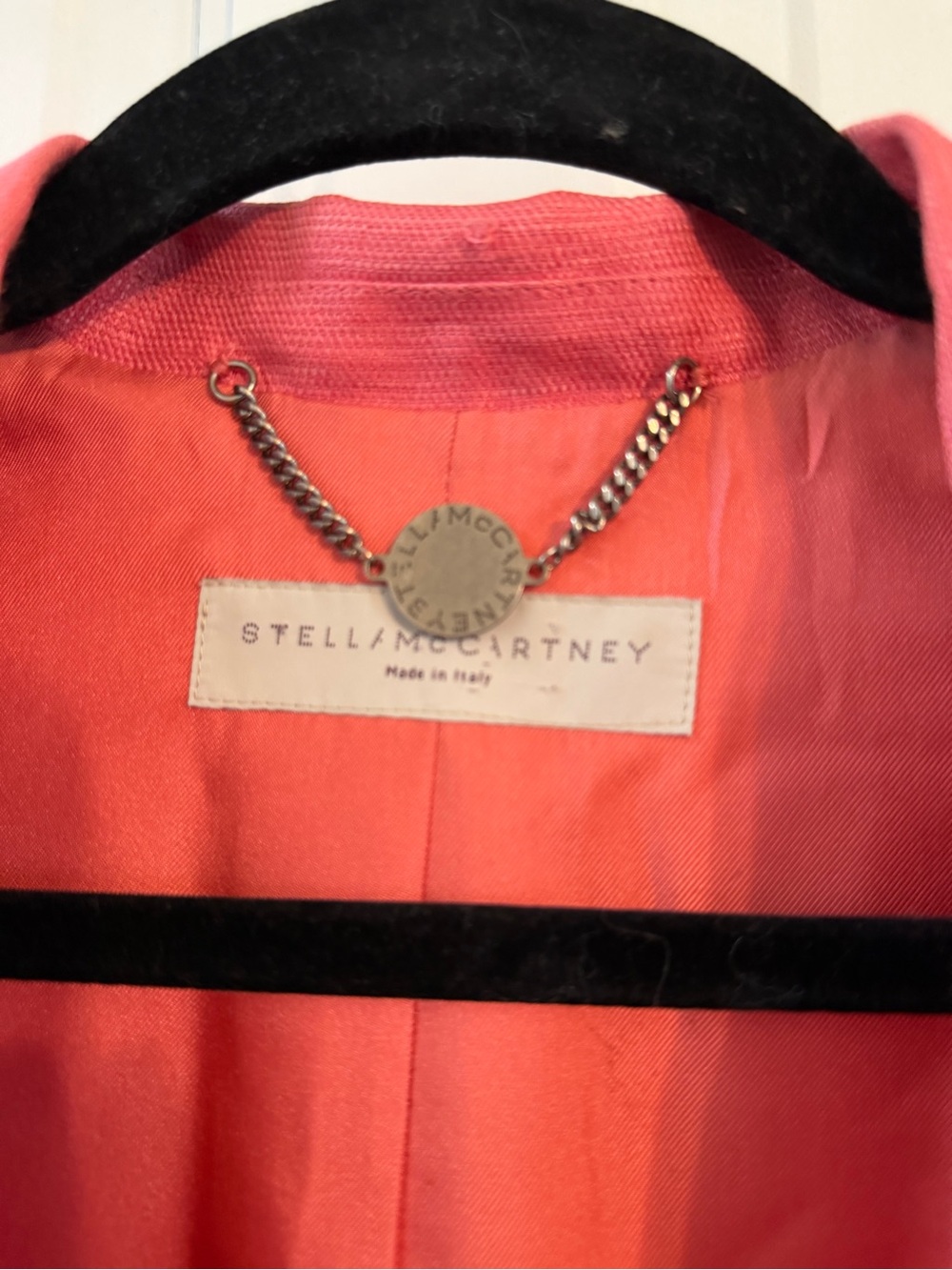 Stella McCartney Coral Pink Linen Blend Blazer Jacket EU 44 Designer Made in Ita - Picture 2 of 7